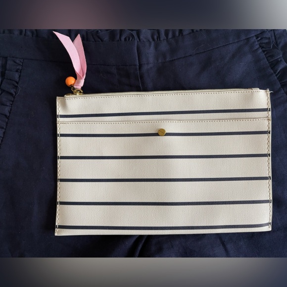 J. Crew Striped Pouch - Picture 1 of 10